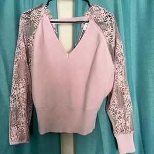 Nordstrom rack pink sweater sheer back